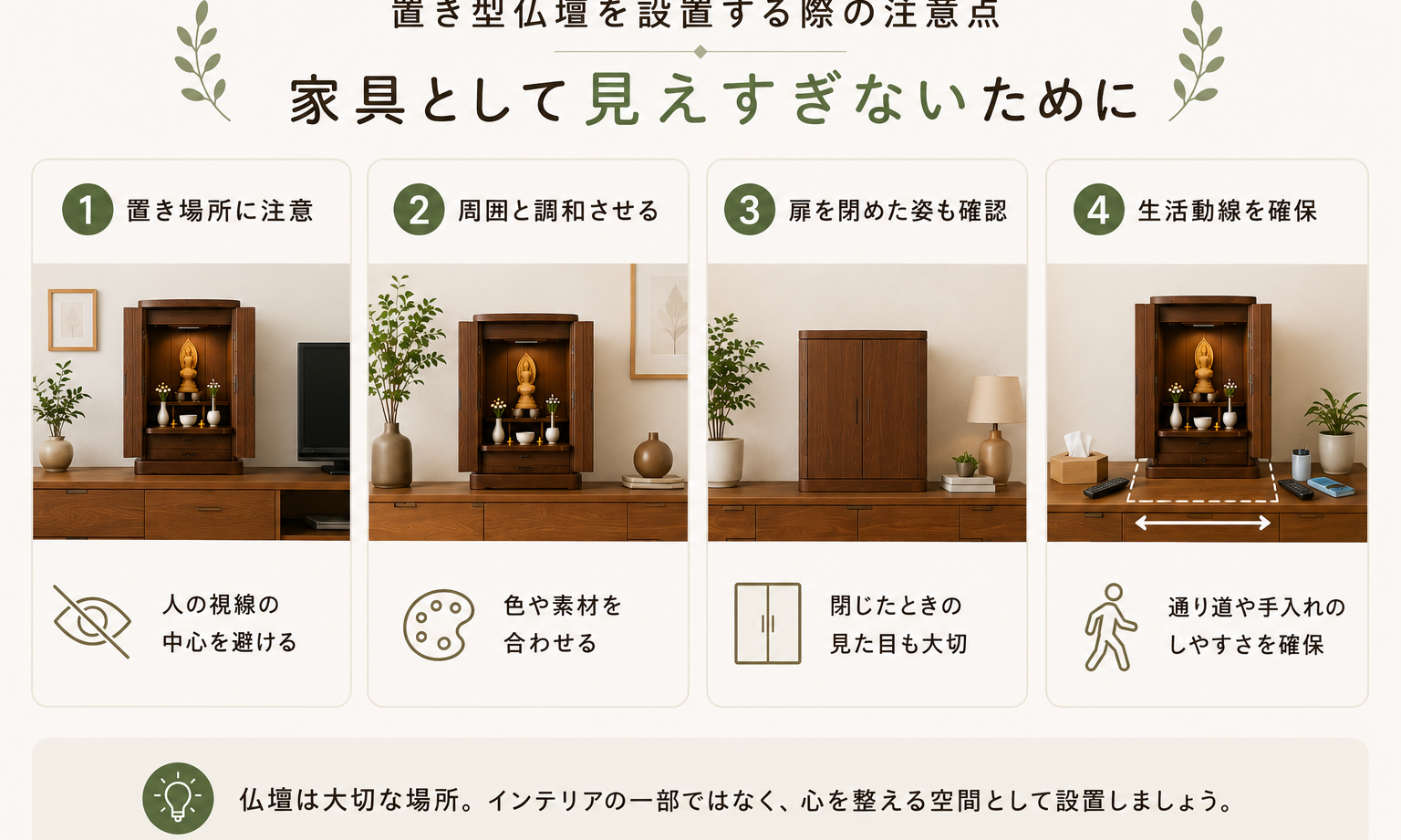 モダン仏壇にはどんな種類がある？置き型・壁掛け・家具調の違いを解説